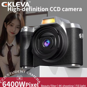 EKLEVA 64MP Camera Portable Video Recorder with Flash Light Battery Dock Retro Ultra Compact Digital Camera with Screen HD 1080p