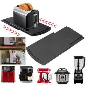 Kitchen Portable Coffee Machine Mobile Base Tray Pad Black Coffee Machine Toaster Kitchen Countertop with Wheels Storage Pad