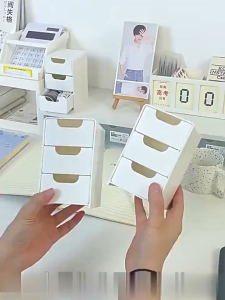 AI-C1398 Kotak Laci Mini Serbaguna / Rak Laci Susun Mini 3 Tingkat Tempat Penyimpanan Drawer Storage