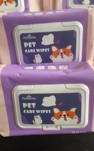 Pet Wipes 80 Pieces Alcohol-Free for Safe Cleaning Cat and Dog Cleaning Wipes