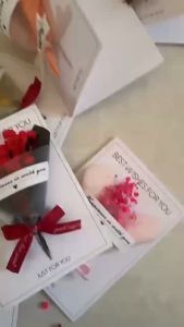 Dried Flower Blessing Card Festive Blessing festival Invitation Card Starry Sky Dried Flower Card