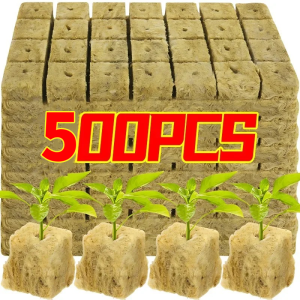 500/50PCS Stonewool Hydroponic Grow Media Cubes Garden Seedling Block Water Cultivation Seed Germination Culture Substrate