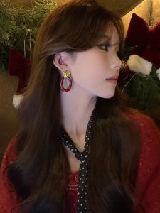 Elegant Simple French Style Red Earrings: High-Quality Jewelry for Autumn & Winter