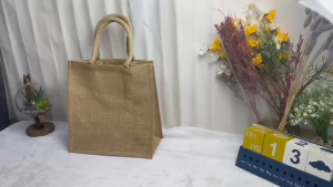 A4 Size Jute Bag Plain Women Tote Bag Beg Tangan Wanita Birthday Gift Add Name Logo Printing