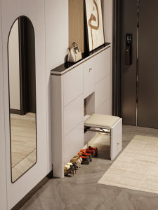 YANGYING | Minimalist Thin Shoe Cabinet with Stool