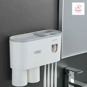 Peenoonshop เครื่องบีบกดยาสีฟันอัตโนมัติ เครื่องบีบยาสีฟัน ที่แขวนแปรงสีฟัน ที่ใส่หลอดยาสีฟัน ที่กดยาสีฟัน ที่บีบยาสีฟันอัตโนมัติ