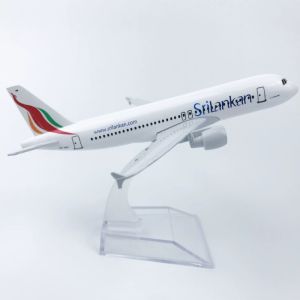 1/400 Scale Aircraft Sri Lankan Airlines 320 A320 SriLankan 16cm Alloy Plane Model Toys Children Kids Gift for Collection