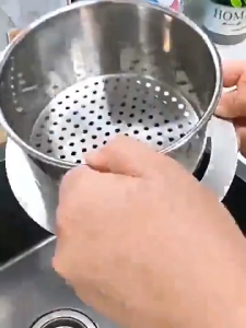 Giỏ thoát nước bồn rửa chén - Bộ lọc thoát nước có thể tháo rời hai lớp - Giá thiên nga Giỏ lọc bồn rửa hình tam giác - Giá thoát nước bằng thép không gỉ - Bộ lọc treo vòi