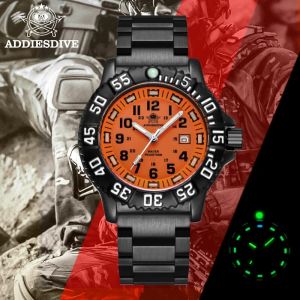 Addies Men Military Watches Leisure Outdoor Sports Luminous Watch Multi-functional Nylon Steel Strap Waterproof Mens Quartz Wat
