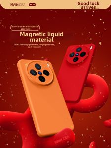 Red Liquid Silicone Magnetic Anti-fall Phone Case x200 Series