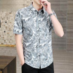 HENGYUANXIANG | Áo Sơ Mi Hoa chống nhăn Thời Trang Mùa Hè cho Nam