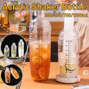 300/500/700/1000ml Acrylic Milkshake Machine Plastic Shaker Cup for Wine Cocktail Juice Bar Beverage Mixer Shaker Bottle