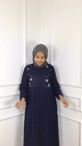 Gamis Wanita Terbaru 2024 Giana Dress Bahan Brukat Malika MIx Tile Cocok Untuk Dipakai Kondangan