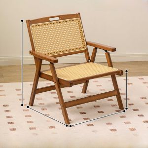 Foldable Wicker Chair Modern Simple Style Outdoor Camping Back Chair Balcony Tea Drinking Chair Home Living Room Leisure Chair