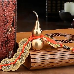 五帝铜钱葫芦挂件 新品 已开光 化解门对门 风水挂件 五帝钱 铜钱 挂件 FENG SHUI  開光招财 铜钱 中国结 招财 镇宅 平安