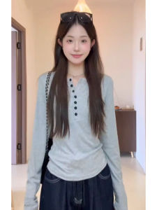 YUEZHONGWEI | Slim Fit Long Sleeve T-Shirt for Women