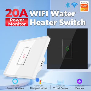 SMATRUL Tuya /Smart life Water heater WIFI switchsmart 20A 40A AC 1 Gang 1 Way DP Touch Switch with power moniter Timing Voice control for Google home/Alexa 天猫精灵 (Air Conditioner or Heater Switch) 220V