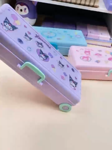 Hộp Bút Vali Kéo Hoạt Hình 2 Tầng - Hộp Đựng Bút Chì Có Khóa Cài Sức Chứa Lớn Phụ Kiện Học Tập Độc Đáo