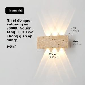 Đèn Tường LED Wabi-Sabi Chất Liệu Đá Chống Nước Ngoài Trời IP65 Đèn Gắn Tường Cổ Điển Đèn Sân Vườn Trong Nhà Đèn Ngủ Hiện Đại Trang Trí Nhà Cửa