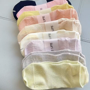 CEEKEY ถุงเท้าโยคะเด็กมืออาชีพลื่นออกกำลังกายเต้นรำพิลาทิสถุงเท้ากีฬาฤดูร้อนตาข่ายถุงเท้าชั้น