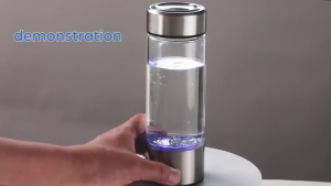 Hydrogen Rich Water Cup 420ml Electric Water Generator Bottle 3 Minute Mode Electrolytic Water Filter Alkaline Maker Titanium Quality Glass 富氢水杯