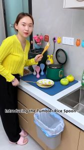 Tumbler Rice Spoon  Stand-Up Spatula Heat Resistant Non-Stick Rice Cooking Spoon Non-Stick Rice Scoop  Rice Spoon