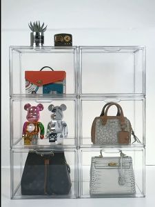 LUXU Extra-large Size Transparent Acrylic Helmet Storage Handbag Storage Organizer Toy Display Clear