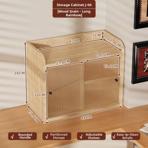 AMU·PIGGY | Vintage Style Sectional Acrylic Clear Wooden Storage Box