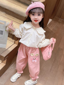 Cute Childrens Cotton Lantern Pants Casual Long Trousers for Toddlers Nursery Kids Spring Fashion Baby Girls Clothing