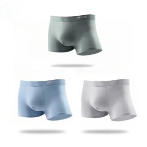 Authentic Catman Mid-Waist Mens Underwear Pure Cotton Antibacterial Boxer Shorts Mid-Length for Breathability