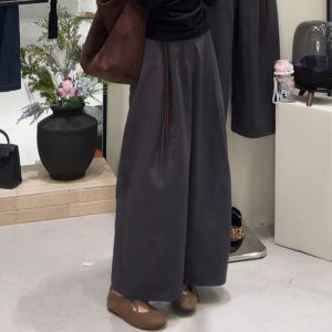 Quần Ống Rộng Ống Đứng Thường Ngày Cho Nữ Thời Trang Đa Năng Cạp Cao Quần Dài Thẳng Rộng Rãi Thoải Mái Mùa Thu