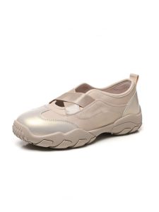 Ballet Style Mary Jane Breathable Slip-On Sneakers Comfortable round Toe White Shoes Spring 2026 New Arrival Casual Fashion