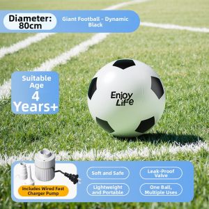 EnjoyLife | Durable Outdoor Inflatable Football for Grass and Beach Family Fun Interactive Children Toy