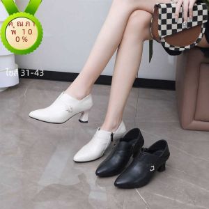 เรียบหรู รองเท้าส้นสูง ผู้หญิง รองเท้า หนัง เท้าเล็ก ไซส์ 43 หลากหลาย ทันสมัย หัวแหลม ซิป ปิดสวมใส่ทุกวัน