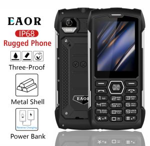 EAOR 2G 4000ทน ทาน MAh แบตเตอรี่ IP68 สำรองกันน้ำ 2.8 หน้าจอ 0.3M กล้อง MTK คีย์แพด โทรศัพท์มือถือ คู่ SIM กู้