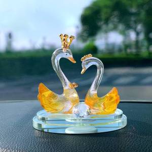 New Fashionable Transparent Swan Perfume Holder Car Interior Decoration Small Ornament Valentines Day Gift Ideas