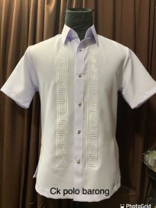 🇮🇹Polo Barong ck white miyake fabricBago mag place ng orderpakibasa po muna ang size chart namin