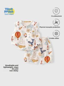 Summer Outfit Baby Cotton Vest Set Thin Cotton Gauze Shorts for Infants And Toddlers Casual Wear Spring Summer Children Clothes