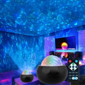 UOSU | LED Night Light 7 Colors Starry Sky Galaxy Ocean Wave Projector Light with Remote USB Plug-in Auto Rotate Ambient Decor Light