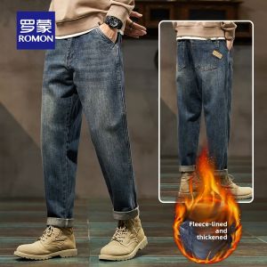 ROMON | Thick Lined Loose Straight Jeans for Men
