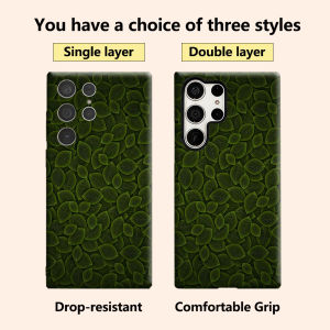 green leaf dense Luxury Fashion Full Lens Protective Case for Samsung Galaxy S26 S25 S24 A56 A36 Plus Ultra