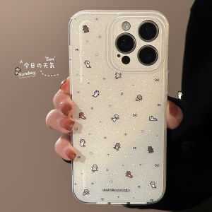 Mini Cat Design iPhone 15 pro Max Full Cover Protective Case Womens Style Silicone Shell Anti-Fall Cute Cartoon Korean Trend