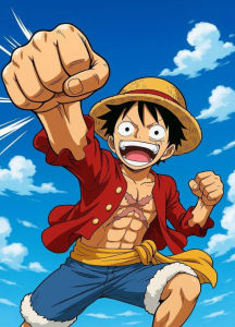 Bandai | Oil Painting One Piece Luffy Portrait By Numbers Wall Decor for Living Room Bedroom Home Decor Gift No Frame