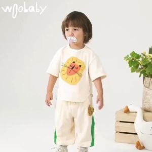 WooBaby เสื้อแขนสั้นรูปสัตว์ เนื้อผ้าดีใส่สบาย ระบายอากาศได้ดี