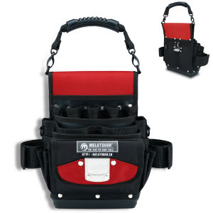 Túi Đựng Dụng Cụ Đáy Cứng Có Kẹp Thắt Lưng Túi Đựng Dụng Cụ Thợ Điện Có Nắp Mở Bằng Vải Polyester Dành Cho Kỹ Thuật Viên HVAC Thợ Mộc Thợ Sửa Ống Nước Dịch Vụ Bảo Trì