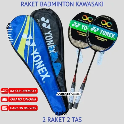 RAKET BADMINTON BULUTANGKIS KAWASAKI 2 RAKET FREE TAS