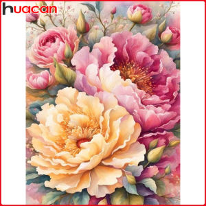 Huacan New Arrivals 2026 DIY Diamond Painting Peony Diamond Mosaic Flower Complete Kit Rhinestone Pictures