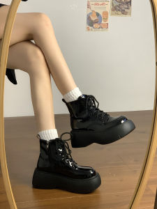 Womens Martin Boots Thick Bottom Heightening British Style Retro Big Head Short Boots Spring Autumn Winter New Style Fashion Boots