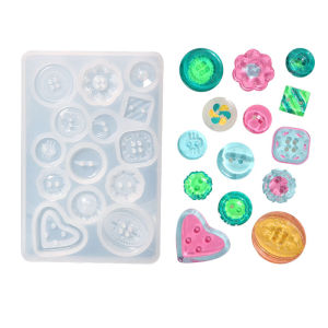 Button Shape Silicone Resin Casting Molds DIY Dropping Glue Epoxy Pendant Mold for Handmade Craft Jewelry Keychain Making