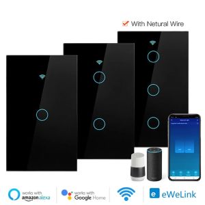 Melery EWelink Smart Light Wall Switch Wifi Bluetooth Touch Sensor Glass Panel Voice Remote Control Alexa Dot Google Home App